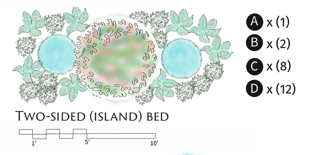 Two side island bed